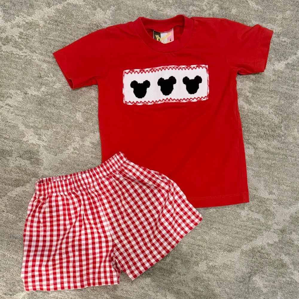 Red Mickey Mouse Kids Matching Set